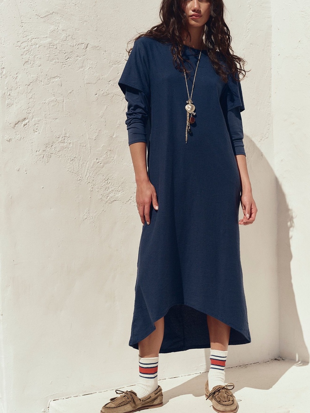 Free People Free-est BLACK High-Low Taylor midi dress